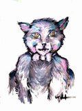 Colorful painting of a Prussian Cat on a white background from, "The Magic of WonderWall"